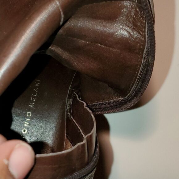 Antonio Melani Knee Boot Heels Women’s Size 9.5 Brown  Leather - Picture 3 of 10
